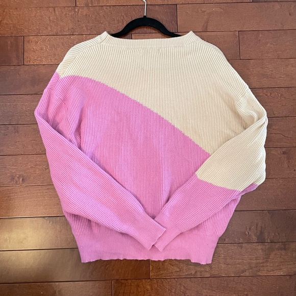 Beige and pink sweater from Vici, size small. - Picture 1 of 2